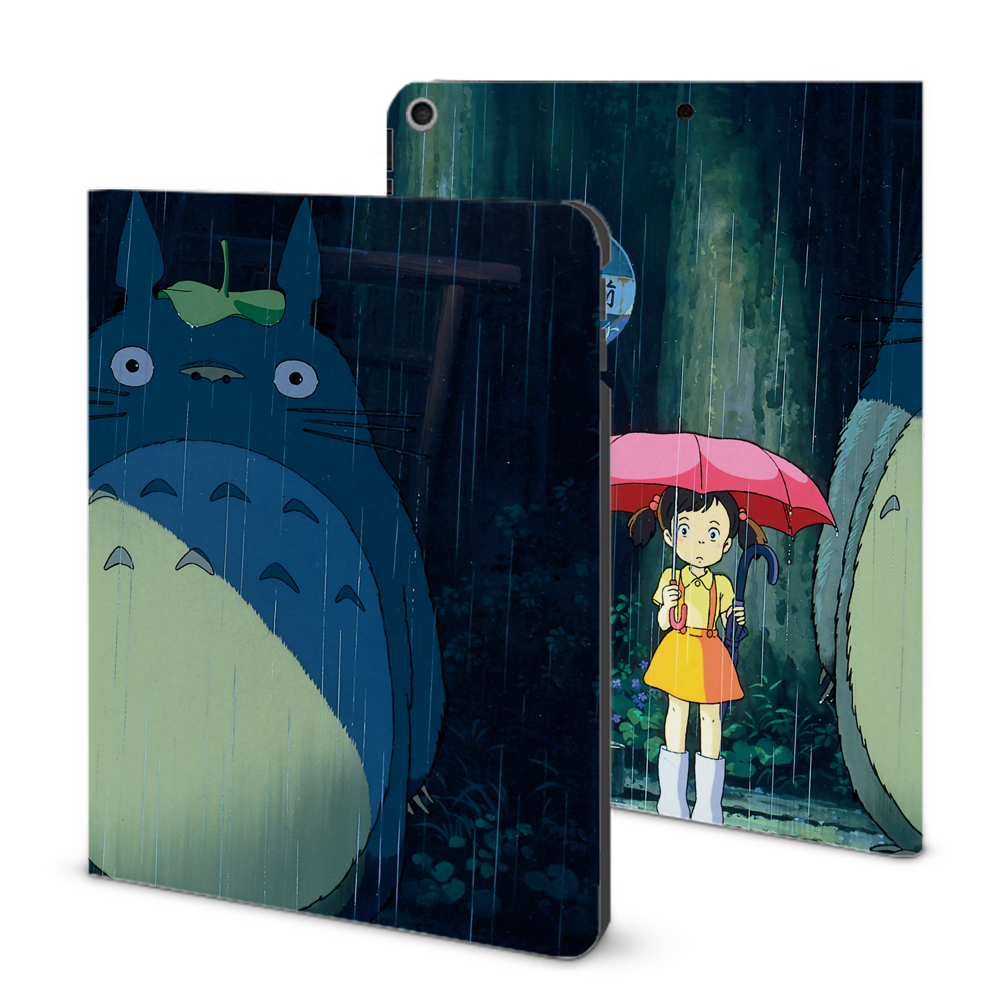 （画像用） となりのトトロ 草壁メイ 草壁サツキ My Neighbor Totoro Satsuki Kusakabe Mei Kusakabe IPad ケース ブック型 PUレザー TPU 耐衝撃 軽量 薄型 ペン収納なし 全面保護 IPad 各モデル対応
